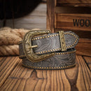Cinto Western Antigo em Couro Premium